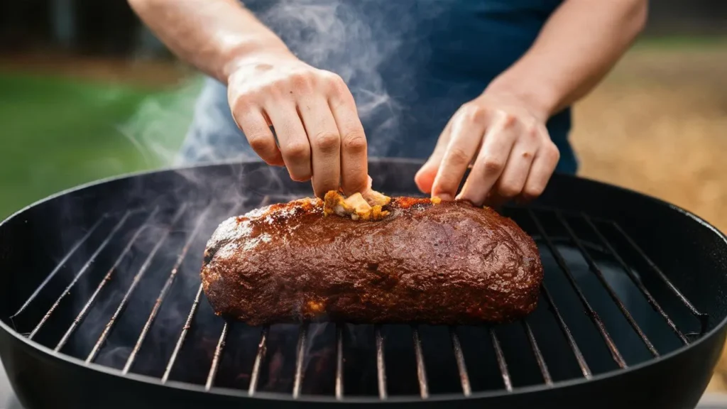 Smoked meatloaf on a pellet grill