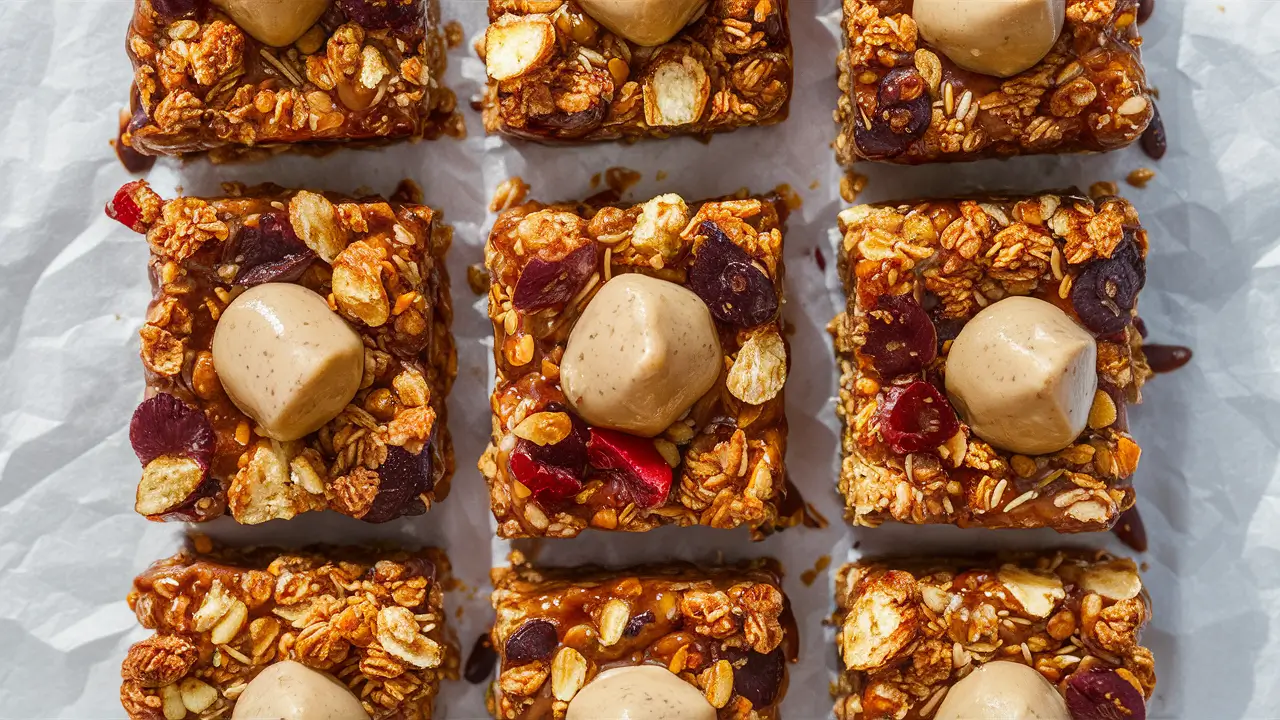 Granola Bar Topped with Nut Butter