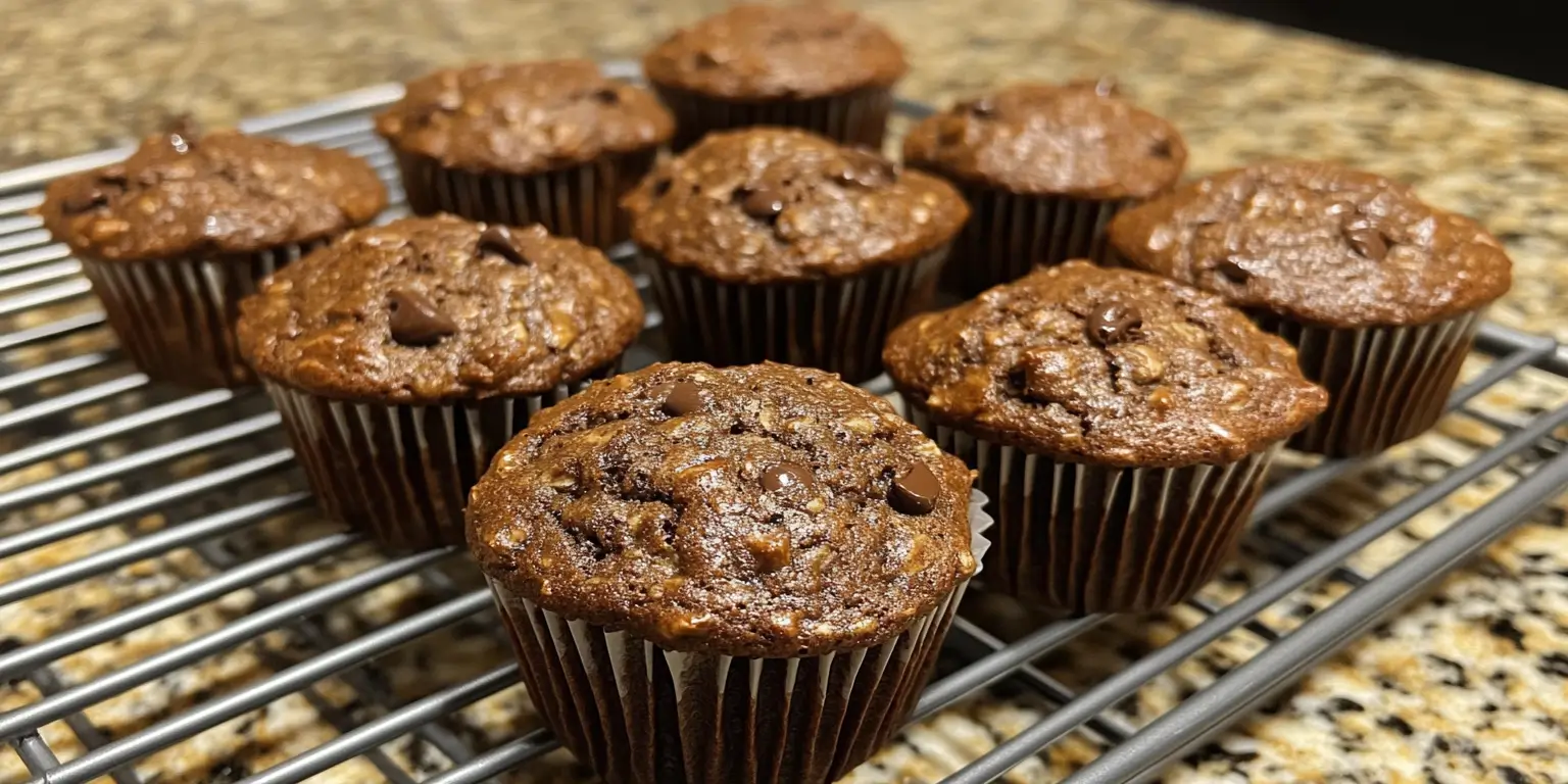 Healthy Chocolate Zucchini Bran Muffins