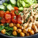 Vegan Caesar Salad with roasted chickpeas and cashew dressing