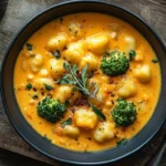 Broccoli Cheddar Gnocchi Soup