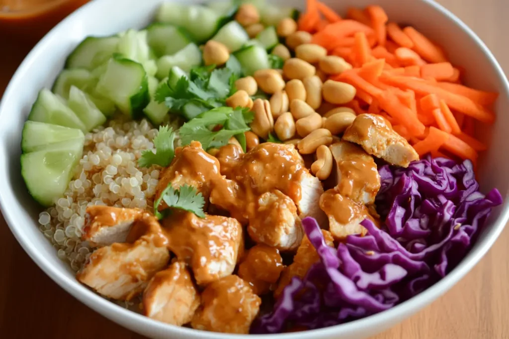 Peanut Chicken Protein Bowls