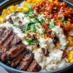 Korean BBQ Beef Bowls with Rice, Charred Corn, and Creamy Garlic Sauce