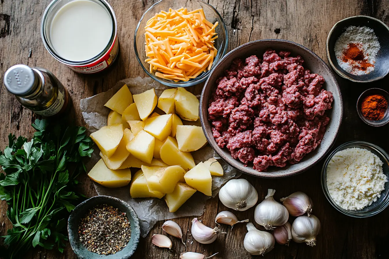 hobo casserole with ground beef recipe ingredinets