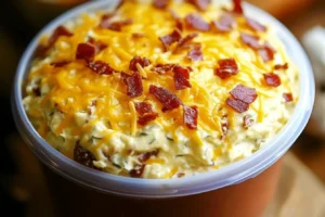 Cheddar ranch dip with bacon