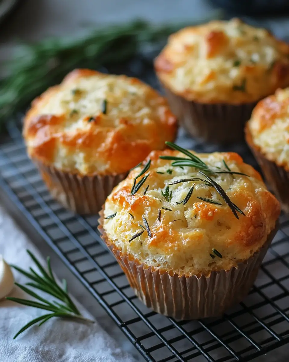 Garlic Rosemary Focaccia Muffins