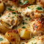 Garlic Parmesan Crockpot Chicken and Potatoes
