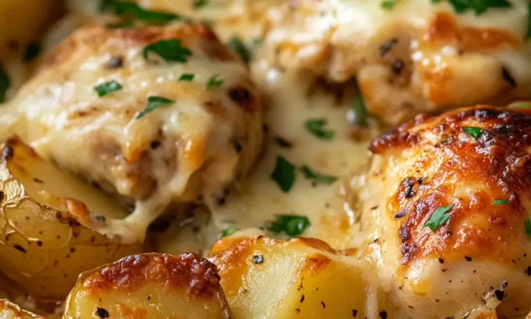 Garlic Parmesan Crockpot Chicken and Potatoes