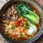 healing ginger garlic broth with rice noodles
