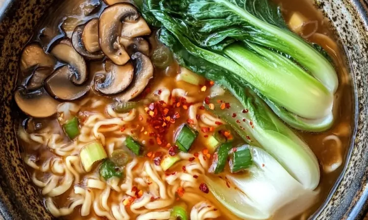 healing ginger garlic broth with rice noodles