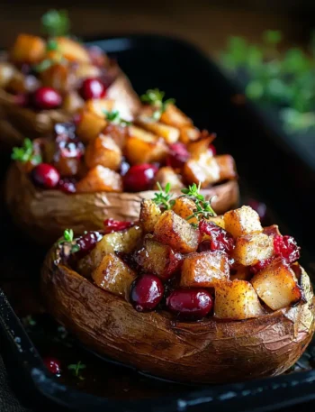 cranberry apple twice-baked sweet potatoes