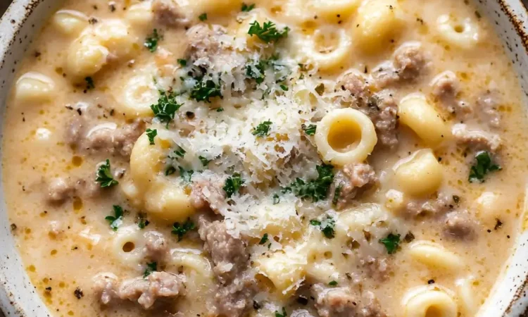creamy sausage pasta soup