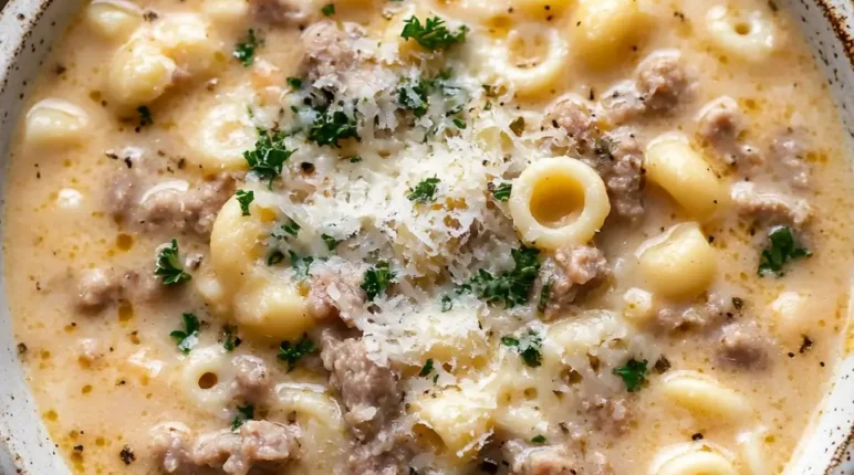 creamy sausage pasta soup