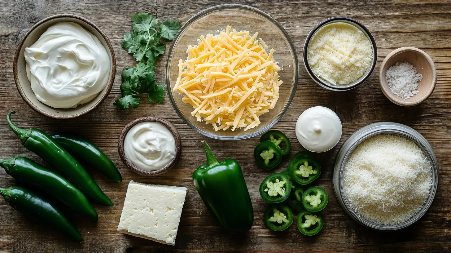 ingredients for jalapeño cream cheese dip