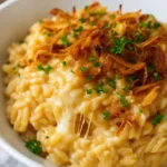 French onion chicken orzo casserole