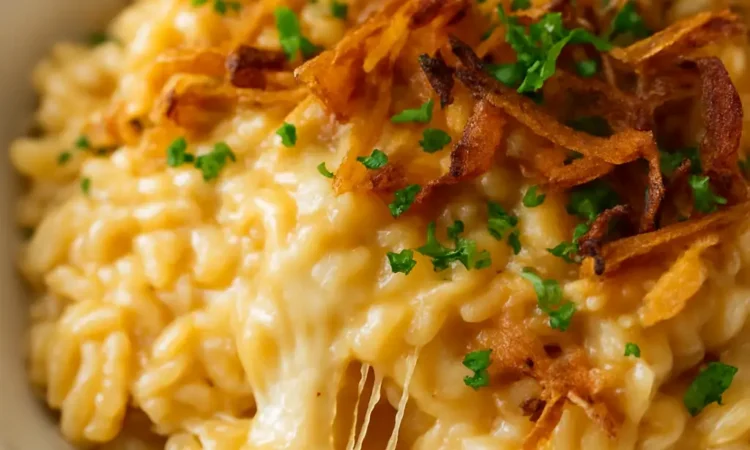 French onion chicken orzo casserole