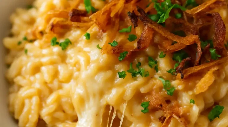 French onion chicken orzo casserole