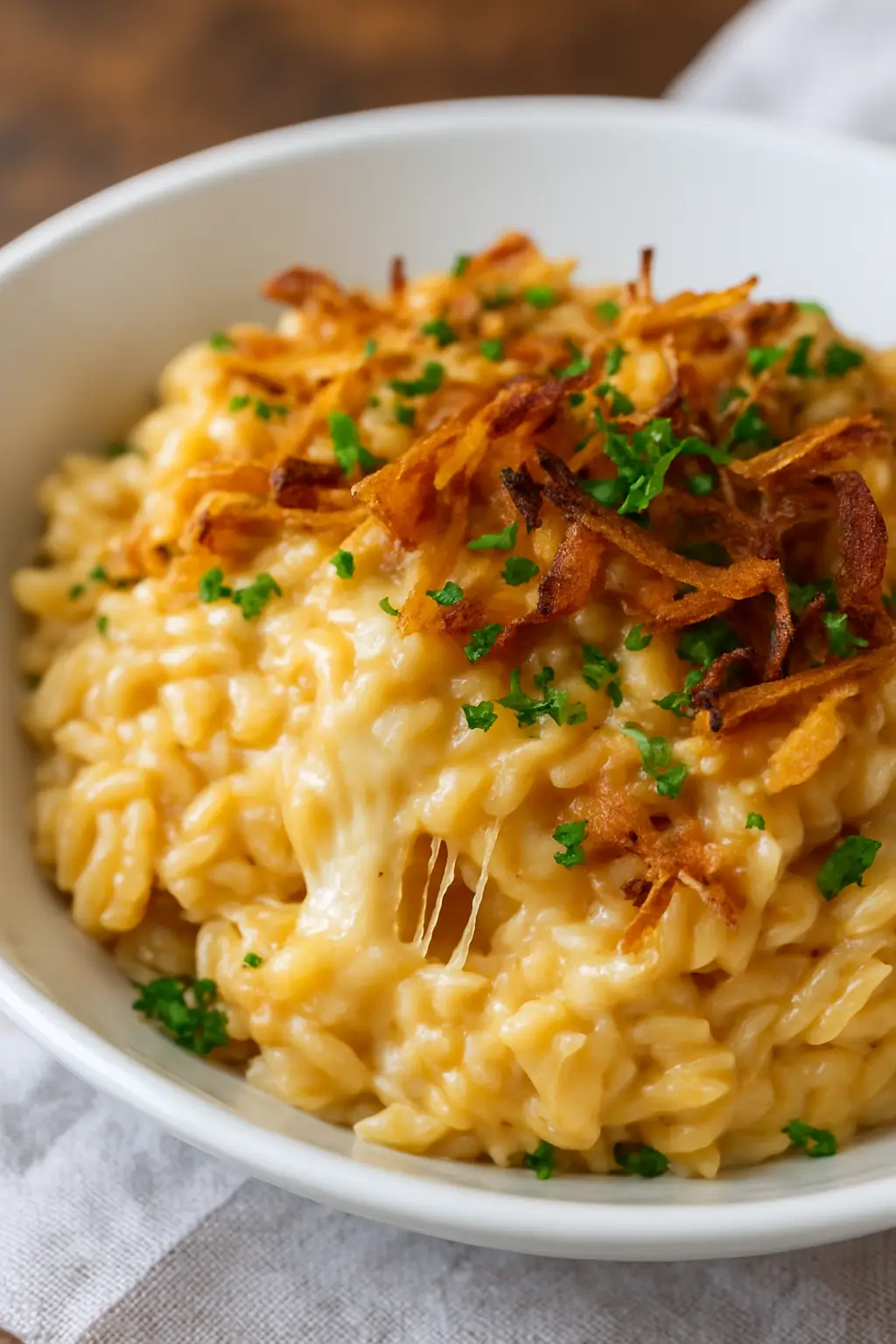 French onion chicken orzo casserole