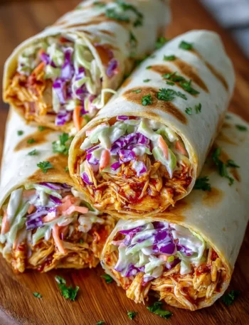 BBQ Chicken Coleslaw Wraps