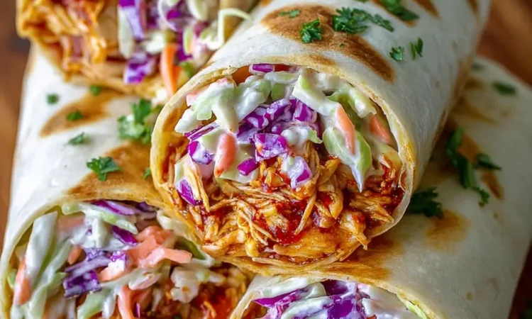 BBQ Chicken Coleslaw Wraps