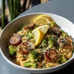 chicken sausage and broccoli orzo recipe