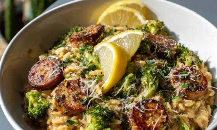 chicken sausage and broccoli orzo recipe